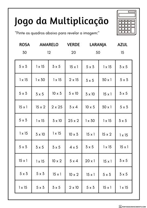 jogos multiplicação 4 ano - jogos de multiplicação para imprimir